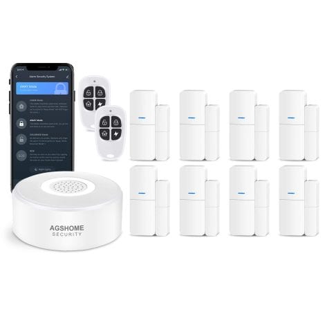 Kit d’alarme intelligent Wi-Fi pour la maison avec 11 pièces – Compatible Alexa et adapté à diverses utilisations.