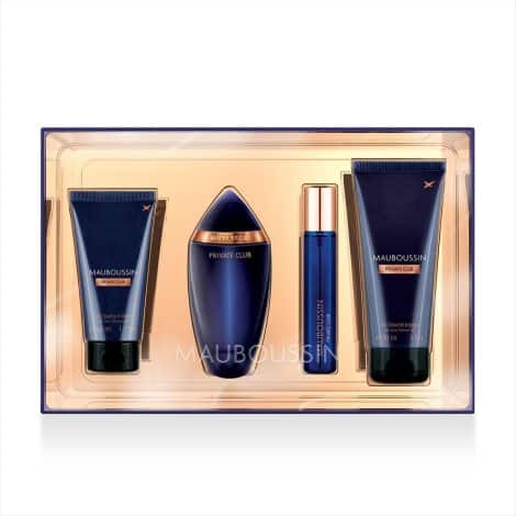 Mauboussin – Coffret Prestige 2023 Private Club : Parfum 100ml, Gel Douche 90ml, Gel Douche 50ml & Spray Voyage 20ml.