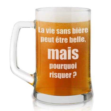 Chope à bière personnalisée Maverton de 50 cl – Idéale pour les amateurs de bière et les anniversaires masculins.