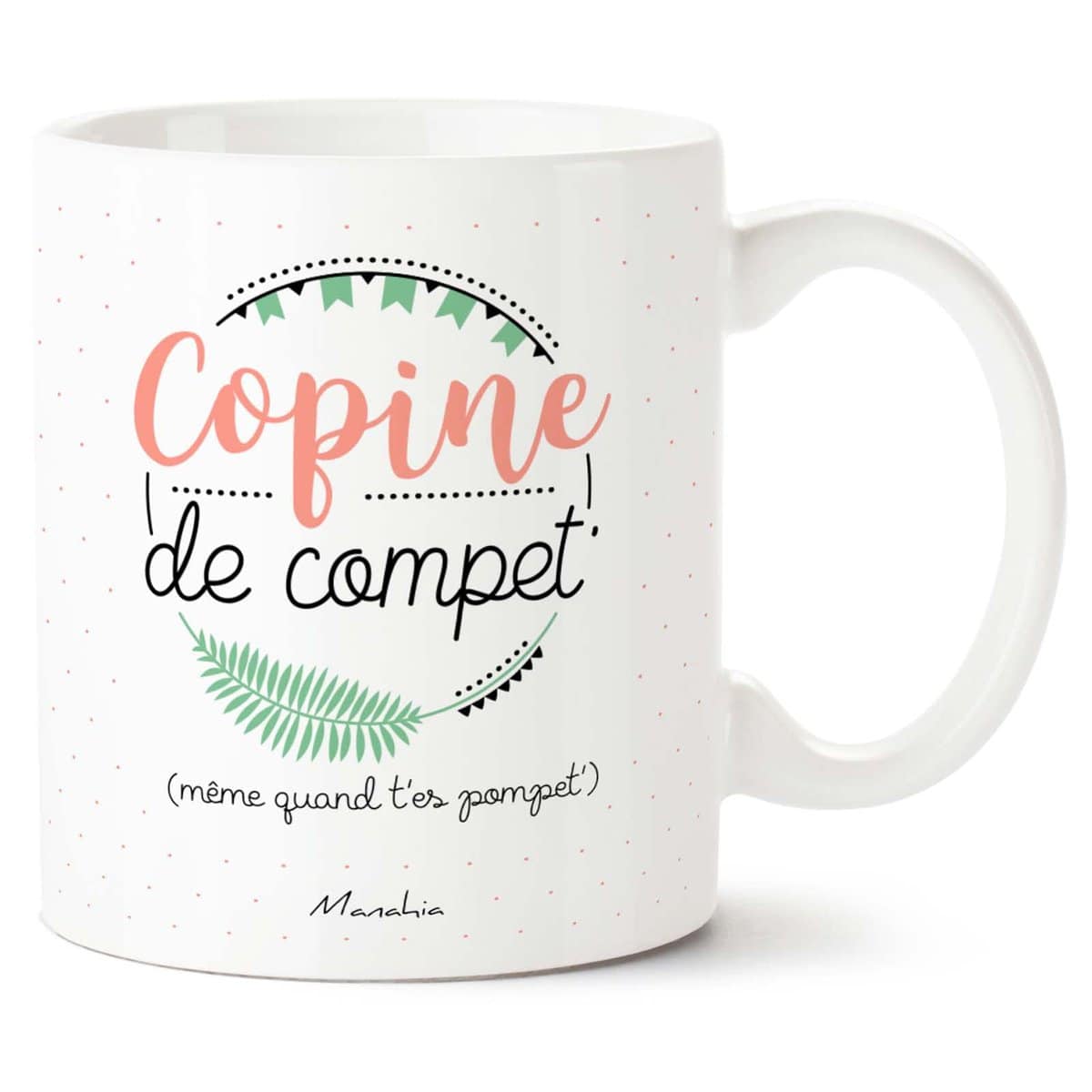 Manahia Mug Cadeau Copine - Copine de Compet' - Boite Kraft - Imprimé en France - 330 mL Céramique - Meilleure Amie - Tasse Copine - Amie - BFF - Cadeau Femme