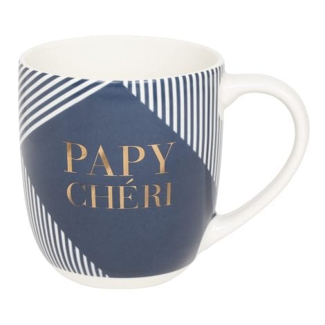 DRAEGER PARIS | Tasse bleue en céramique “Papy Chéri” | Cadeau idéal pour Grand-père, Papi, Papa, Anniversaire | Tasse originale avec coffret cadeau.