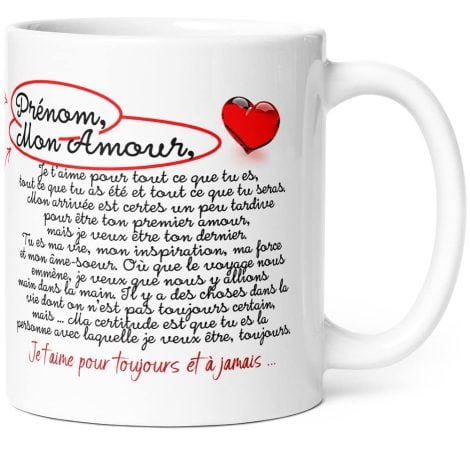 Mug personnalisé de la collection Luigi : une idée cadeau originale pour ami, couple, collègue, anniversaire, St Valentin, Noël.