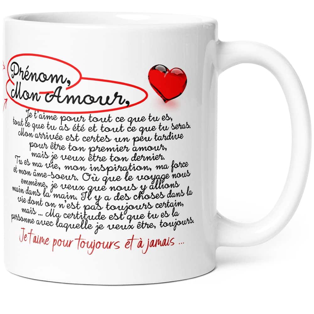 Luigi Collection Mug Personnalisable Prénom Amour Tirade Humour Tasse Message drôle Personnalisé. Idée Cadeau Original pour Ami Couple Amoureux Collègue Mari Femme Homme Fiancé pour Anniversaire St Valentin Noël.