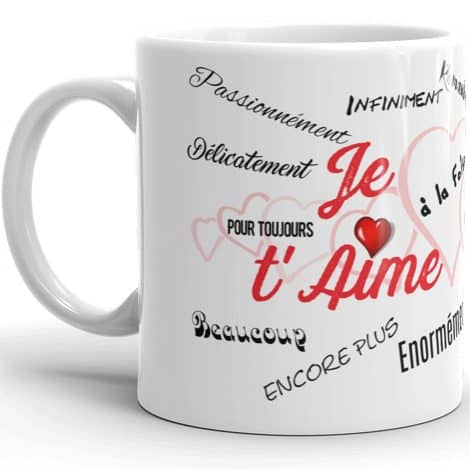 Tasse en céramique de qualité Kalféa Mug Amour, le cadeau original pour homme, femme, anniversaire, Noël, Saint-Valentin.