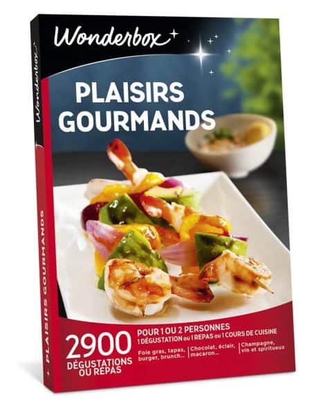 Wonderbox – Coffret gourmand avec 2900 dégustations de champagne et spiritueux, repas gourmands ou cours de cuisine pour 1 ou 2 personnes.