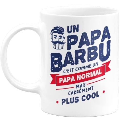 Mug “Papa barbu, un papa normal mais encore plus cool” – Cadeau amusant et original pour homme.