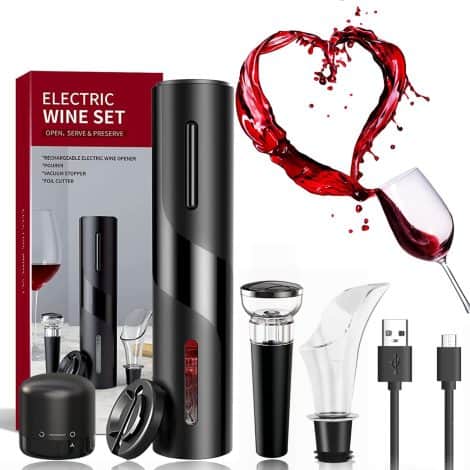 Tire-Bouchon Électrique ZOYIDOUX 6 en 1 rechargeable sans-fil, parfait pour les amateurs de vins !