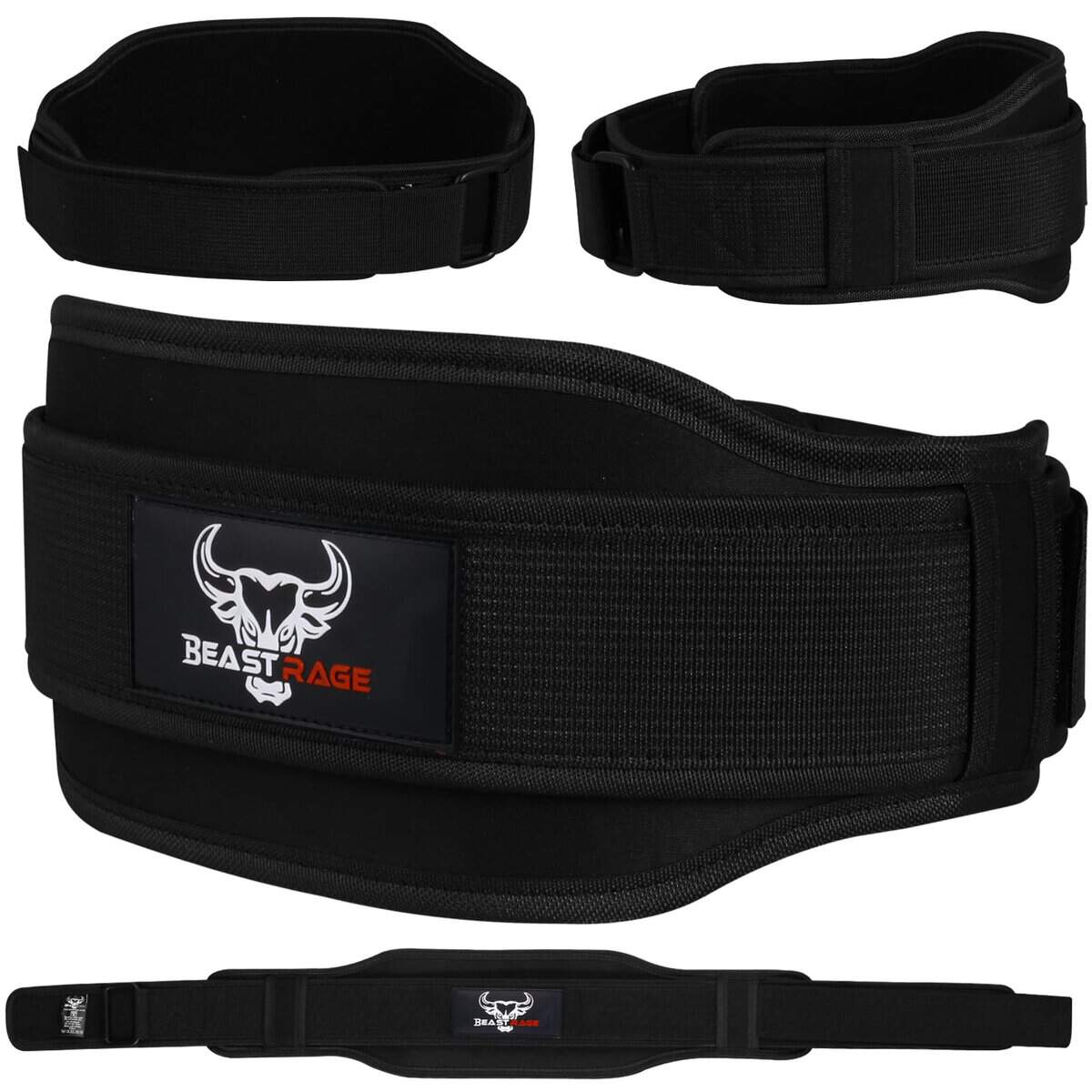 BEAST RAGE Ceinture d'haltérophilie double force 5.5" en néoprène rembourré pour le soutien du dos ceinture d'entraînement pour le bodybuilding, deadlifting, entraînement de fitness, hommes femmes soutien du tronc pour l'entraînement du bois