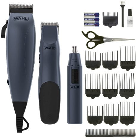 Coffret cadeau Wahl : Tondeuse à cheveux, barbe, poils de nez/oreilles en un seul pack complet.