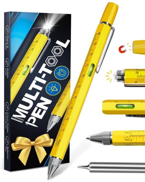 Stylo multifonction original pour homme – Calendrier de l’avent contenant des gadgets insolites et utiles pour hommes et femmes. Idée cadeau pour anniversaire, papa, grand-père, collègue, ingénieur.