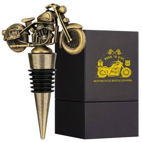 Bouchon de bouteille de vin de moto LKKCHER : économisez le vin et offrez un cadeau masculin idéal pour la fête des pères, noël, anniversaire.