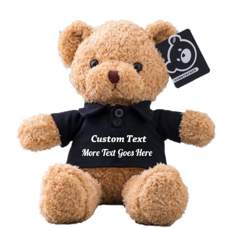 OursMètre Ours En Peluche Personnalisé, Ours Avec Texte, Cadeau Personnalisé pour la Saint Valentin Homme/Femme, Anniversaire, Noël (30cm-Texte)