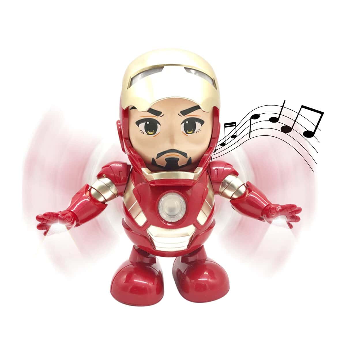 MAGIC SELECT Robot Iron Man Danseuse Électronique avec Lumières et Musique. Mini Robot de Super-héros. Figurine des Vengeurs. Cadeau pour Garçons et Filles. Piles AA Non INCLUSES.