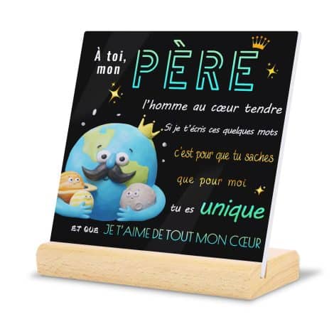 Cadeau d’anniversaire pour papa : Plaque acrylique de la part d’une fille, idée cadeau pour Papa. Parfait pour Thanksgiving, Noël, futur papa, grand-père, beau-père, mari.