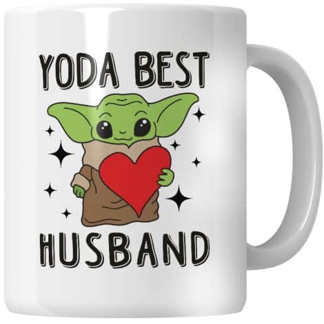 Whizguide WG – Mug Yoda Meilleur Mari, idéal pour cadeau de mariage, Noël ou Saint-Valentin pour mon mari.