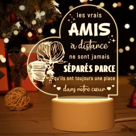 Idée cadeau pour l’amie spéciale, cadeau de Saint-Valentin pour femme, veilleuse en acrylique, cadeau d’anniversaire pour femme, lampe de nuit pour amie, idée cadeau pour crémaillère, veilleuse pour meilleure amie, sœur, femme, ou fille.