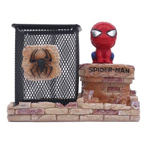 Pot à crayons Iron Man pour décorer le bureau – Idéal pour homme, garçon et fille – Boîte de rangement – Cadeau idéal pour les fans de Spiderman.