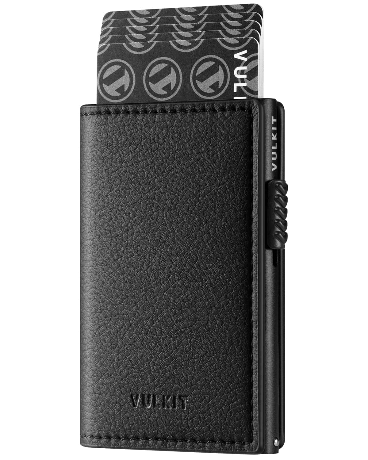 VULKIT Porte Cartes Portefeuille Pop Up Blocage RFID Porte Cartes Mince en Cuir Peut Contenir 11 Cartes et Notes