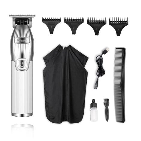 Kemei Tondeuse à cheveux sans fil pour homme, idéale pour une coupe de cheveux rasée de près – Kit complet rechargeable.