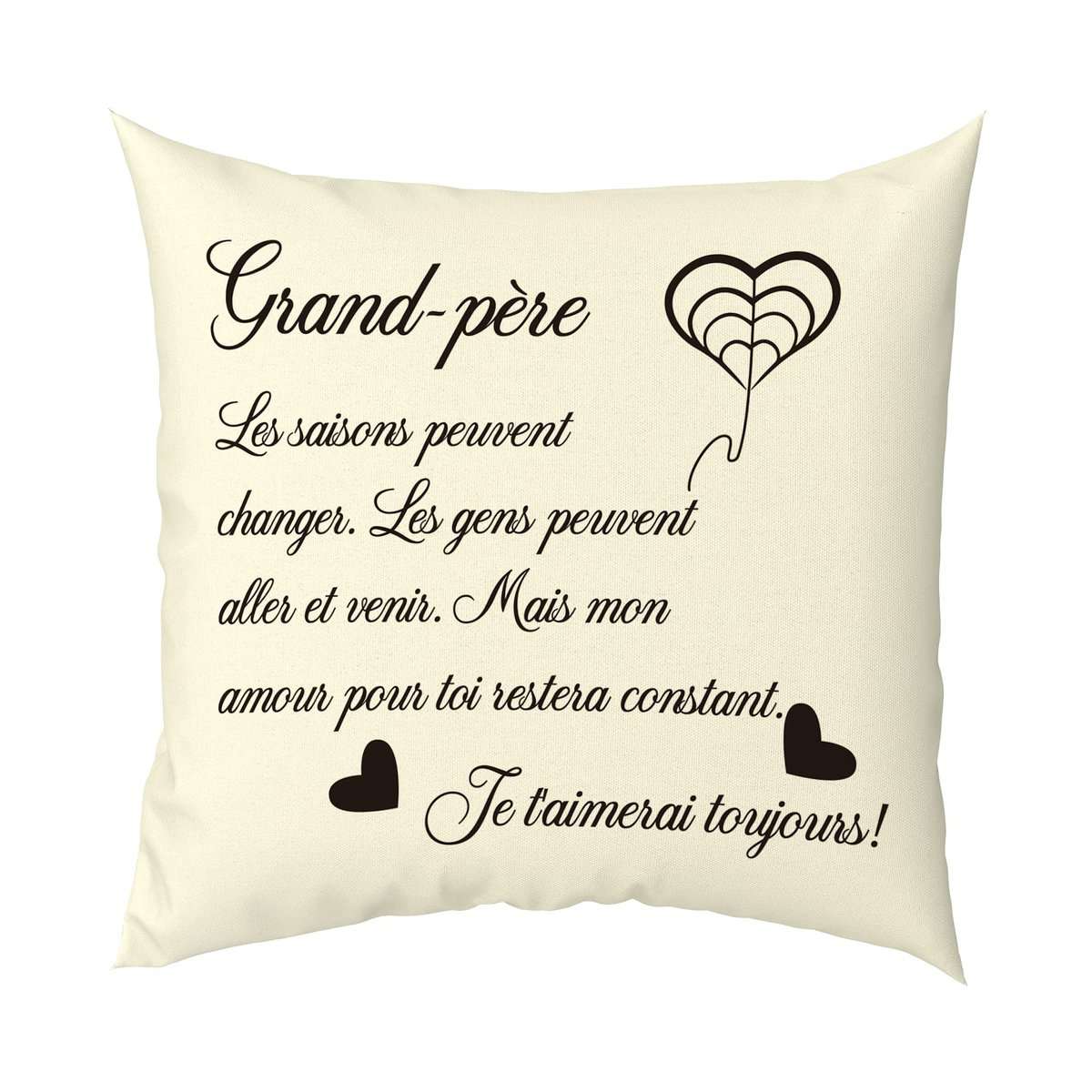 Cadeau Fete des Peres Cadeau pour Grand-père Housse de Coussin Cadeau Anniversaire Grand-père Cadeau Homme Original Cadeau Fête des Pères Décoration - Grand-père Mon Amour pour Toi Restera Constant