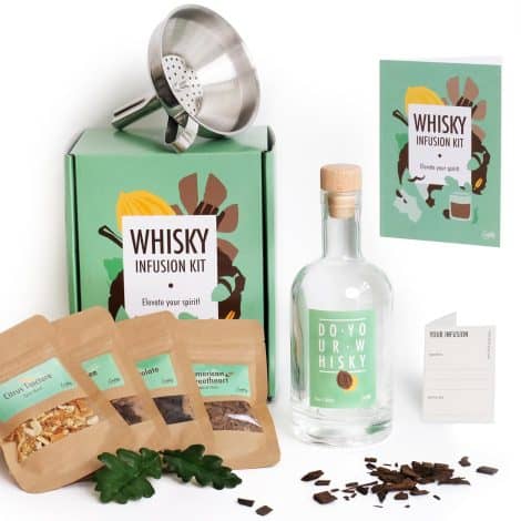 Kit de préparation de cocktail personnalisé au whisky avec saveurs d’agrumes, d’épices et de plantes. Cadeau de Noël unique pour hommes et femmes.