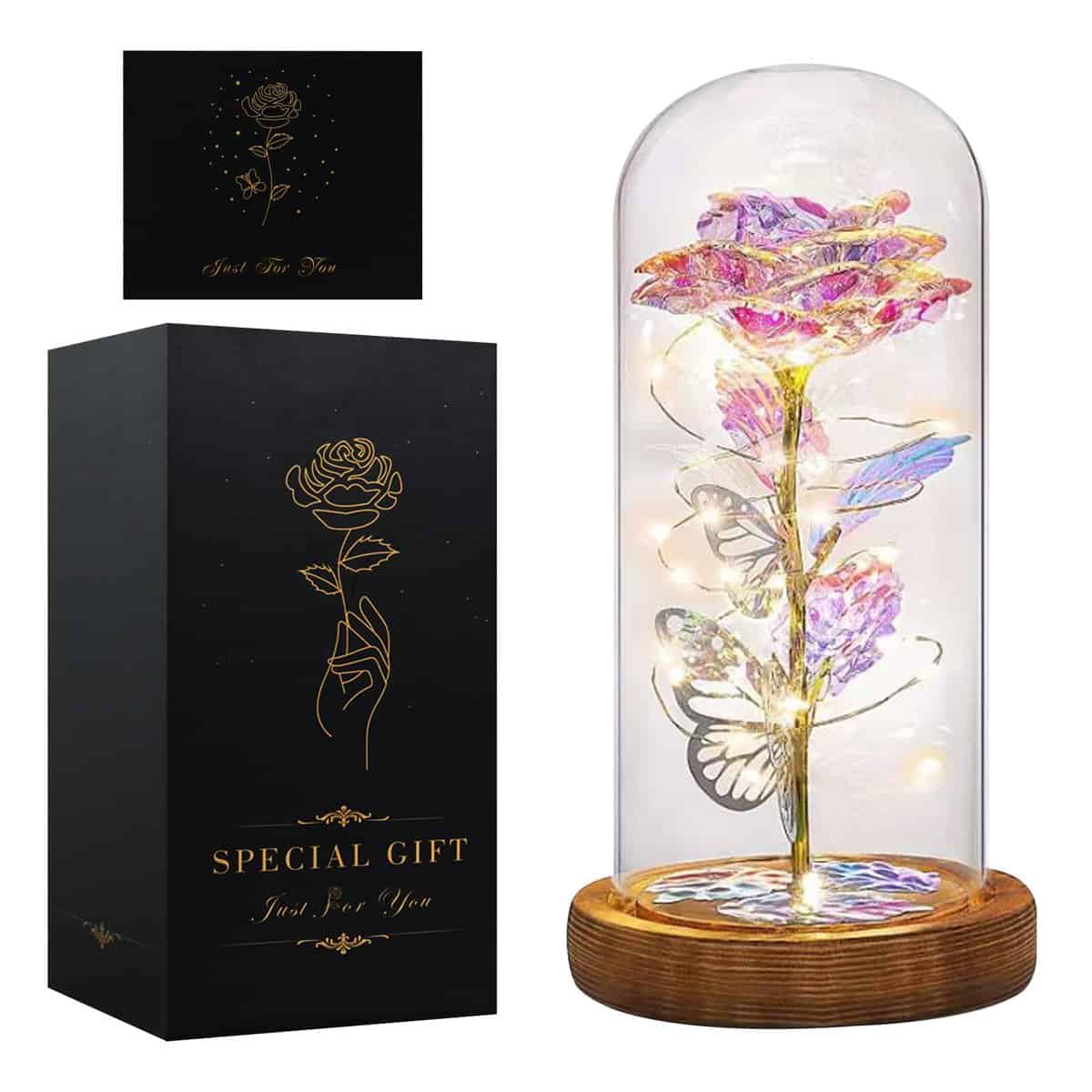 Seachrgif Rose Eternelle,Cadeau Noel Femme,Cadeau Noel Homme pour Épouse, mère, sœur, Belle-sœur, Meilleure Amie, Belle-mère et Amie, Idee Cadeau pour Anniversaire,Mariage, Noël