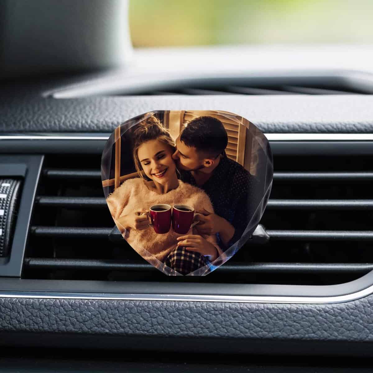 Clip d'évent de voiture de cristaux personnalisés avec photo image de désodorisant de voiture intérieur accessoires de décoration pour femmes hommes