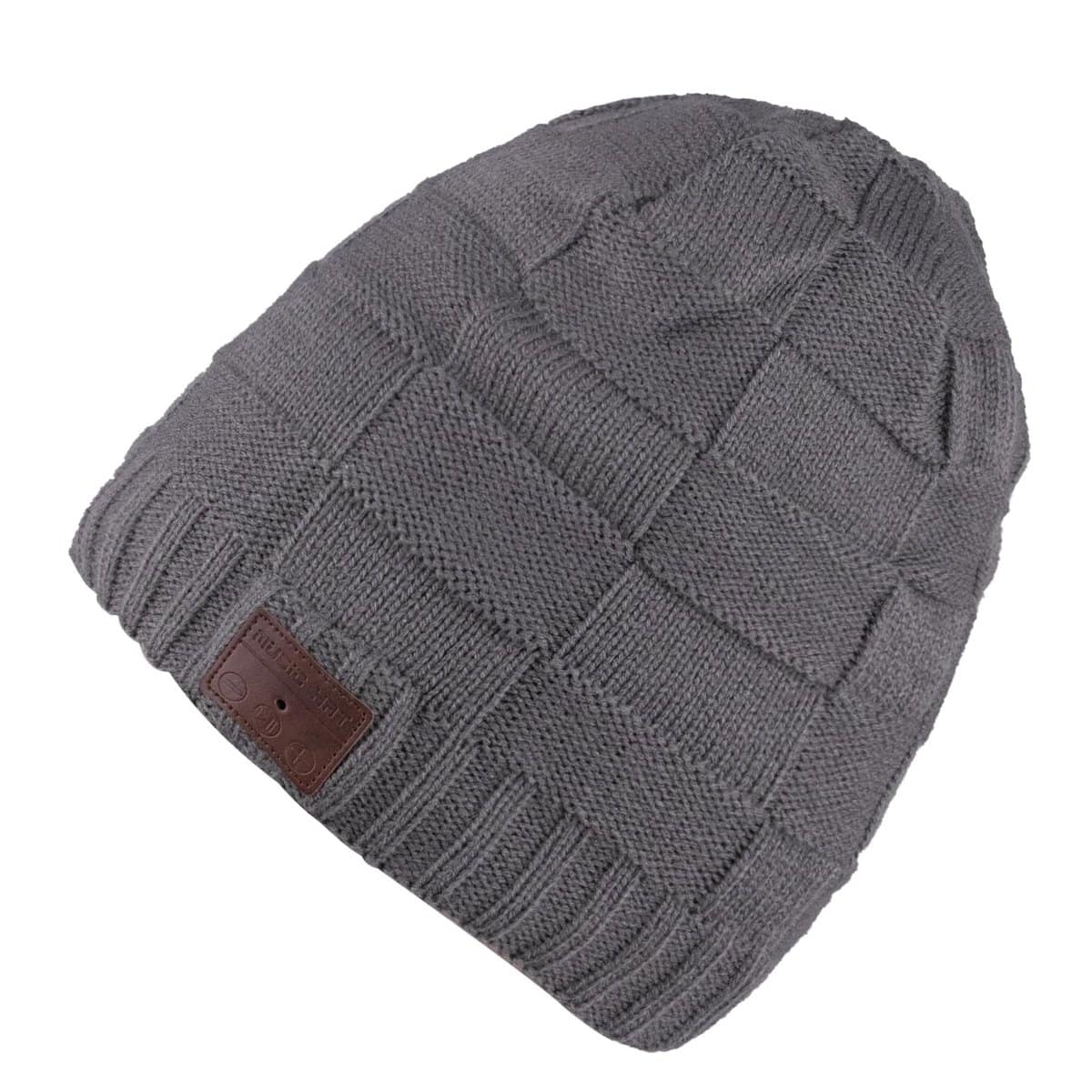 puersit Bonnet Bluetooth Homme,Bonnet Unisexe sans Fil V5.0 Bonnet en Tricot,Lavable Chapeau Bluetooth avec Micro et Haut-parleurs stéréo intégrés Cadeau pour Les Hommes