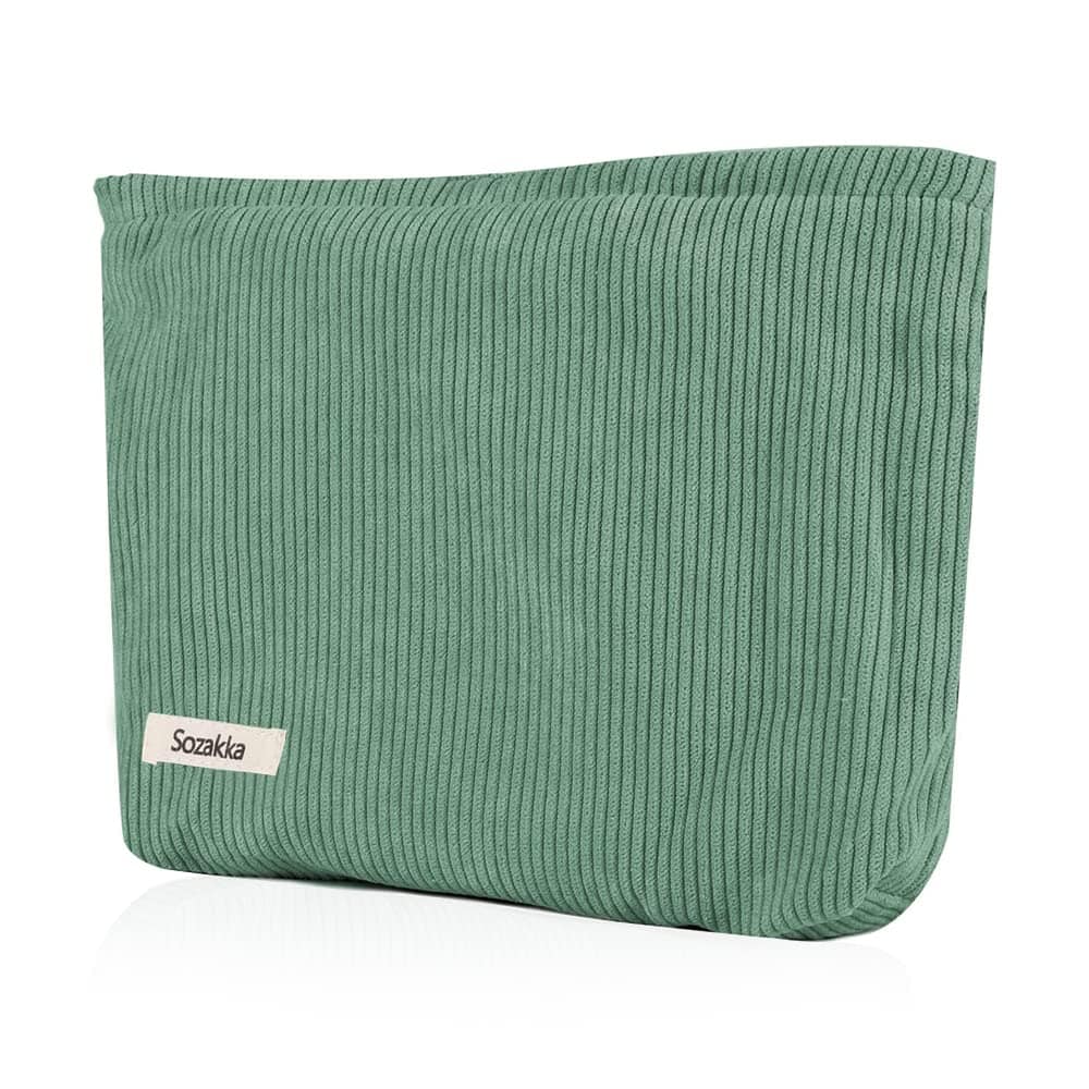 HMCEY Petite Pochette Maquillage Trousse de Maquillage Tissu Sac à Cosmétiques à Glissière Sacs à Main Portables pour Femmes Trousse de Toilette Voyage Imperméable pour Port Quotidien,Stockage-Vert