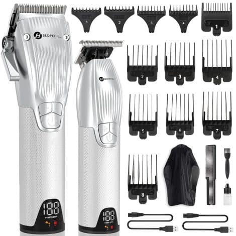 Tondeuse à cheveux professionnelle sans fil pour homme avec lames en T et affichage LED – Précision garantie.