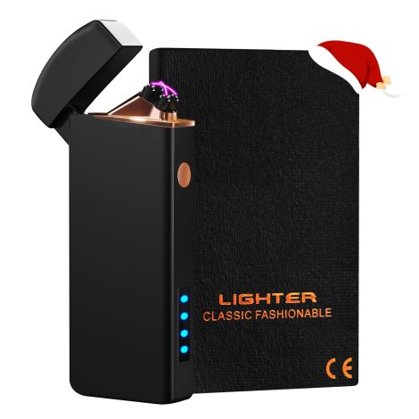 Cadeau pour homme : Briquet électrique Coquimbo rechargeable avec double arc, coupe-vent et longue durée de vie. Parfait pour bougies, barbecues. Cadeau pour anniversaire ou Noël.