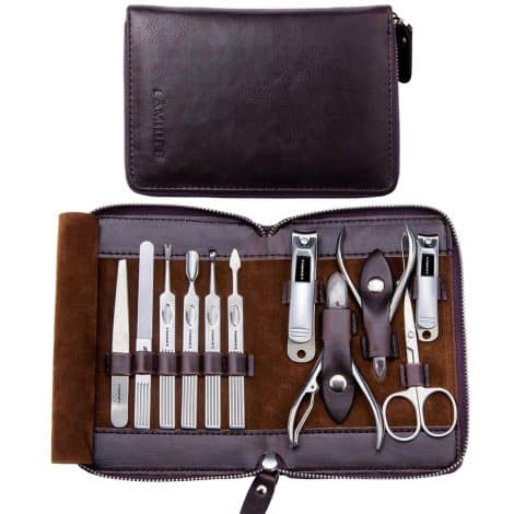 Coffret cadeau Familife L01 11 en 1, ensemble de manucure en acier inoxydable.