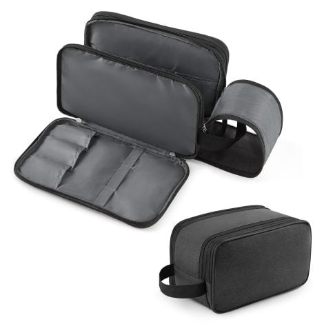 Lifewit Trousse de Toilette Homme, Grande Trousse de Rasage pour Voyages, Résistante à l’eau, Noire.