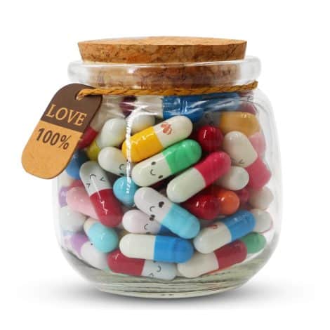 Capsules de Messages ProUnion dans Bouteille en Verre, 100PCS Mignonnes Capsules d’Amour pour Anniversaire, Saint Valentin.