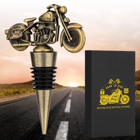 Bouchon de bouteille de vin moto LKKCHER, accessoire pratique et cadeau idéal pour hommes.