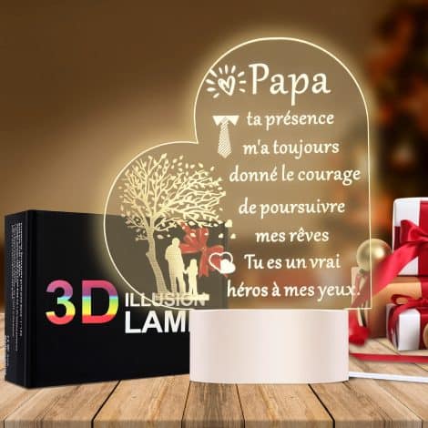 Lampe personnalisée pour Papa – idée cadeau pour la Fête des Pères, Anniversaire ou Noël.