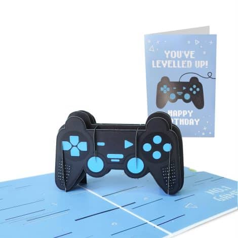 Ensemble de cartes d’anniversaire pop-up 3D pour garçon fille sur le thème des jeux vidéo, idéal pour frère, petit ami, mari – Cadeau pour homme/femme.