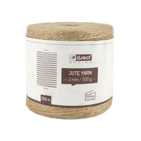 D.RECT – Bobine de jute naturelle 2mm, 250m | Idéale pour emballer, créer et décorer.