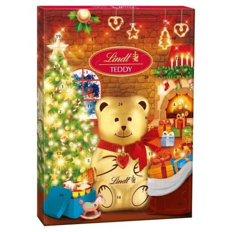 Calendrier de l’Avent Lindt Teddy, 172 g – Variété de chocolats au lait Lindt.