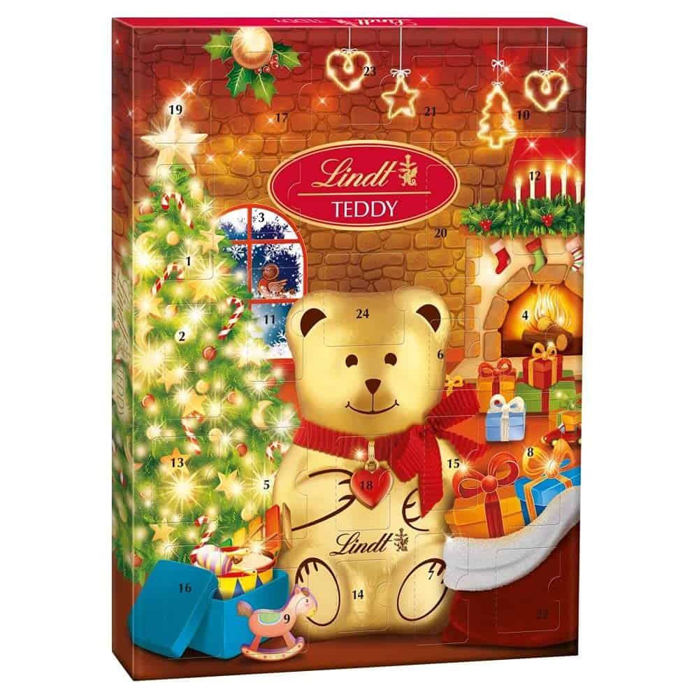 Lindt Teddy Calendrier de l'Avent 172 g – Assortiment de chocolat au lait Lindt