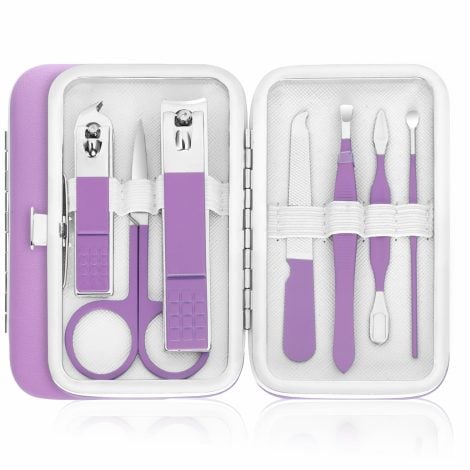 Ensemble manucure portable pour femmes avec coupe-ongles et étui, soins des mains & cadeau de voyage.