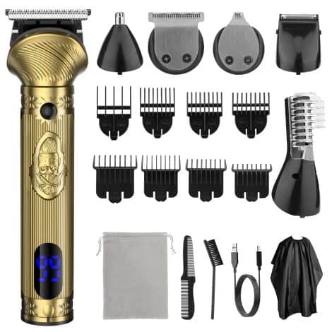 Tondeuse à barbe EVRWO – Kit de toilettage 6 en 1 sans fil – Idéal en cadeau pour homme.