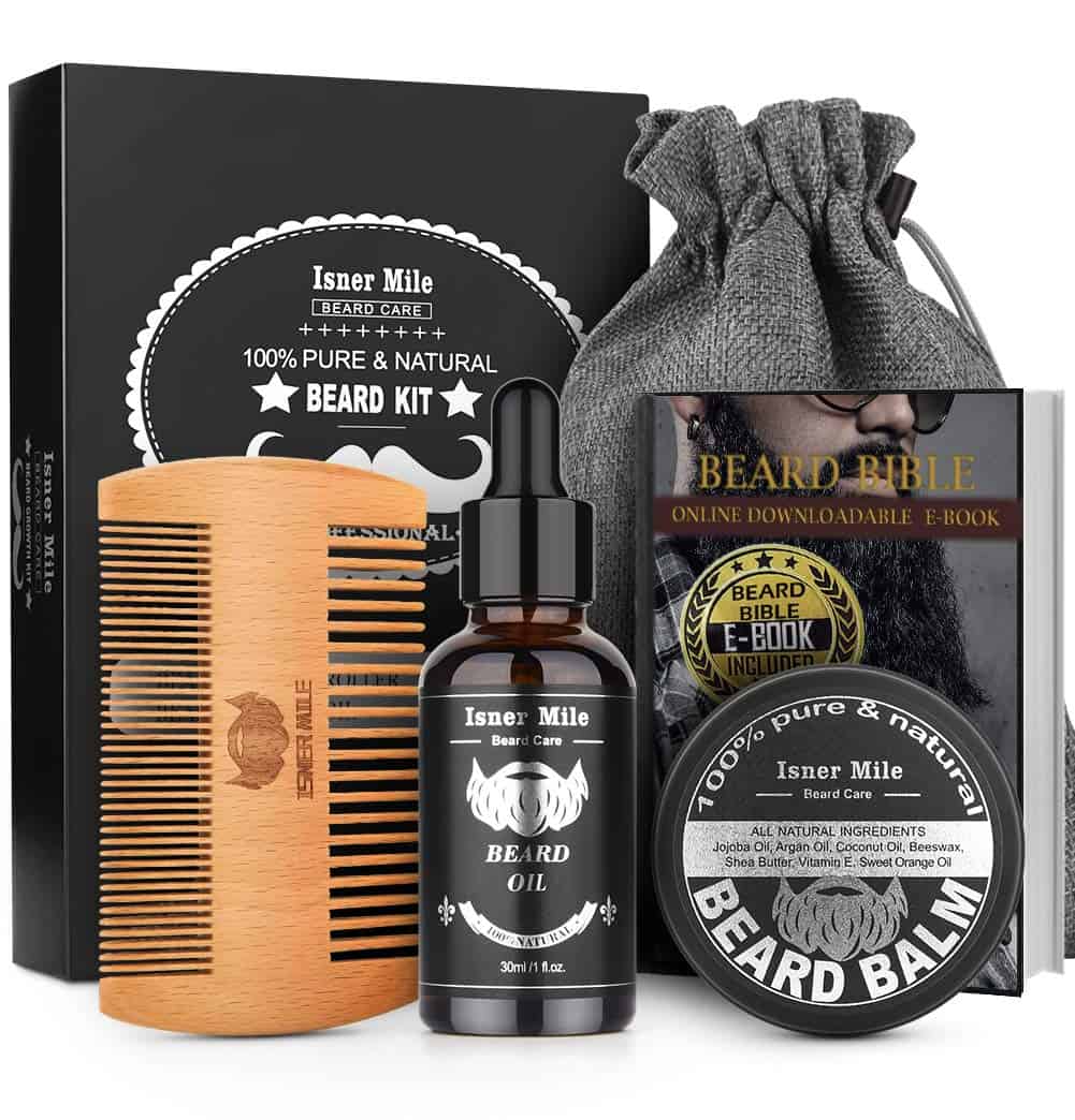 Kit barbe pour homme avec huile à barbe, peigne à barbe, baume à barbe