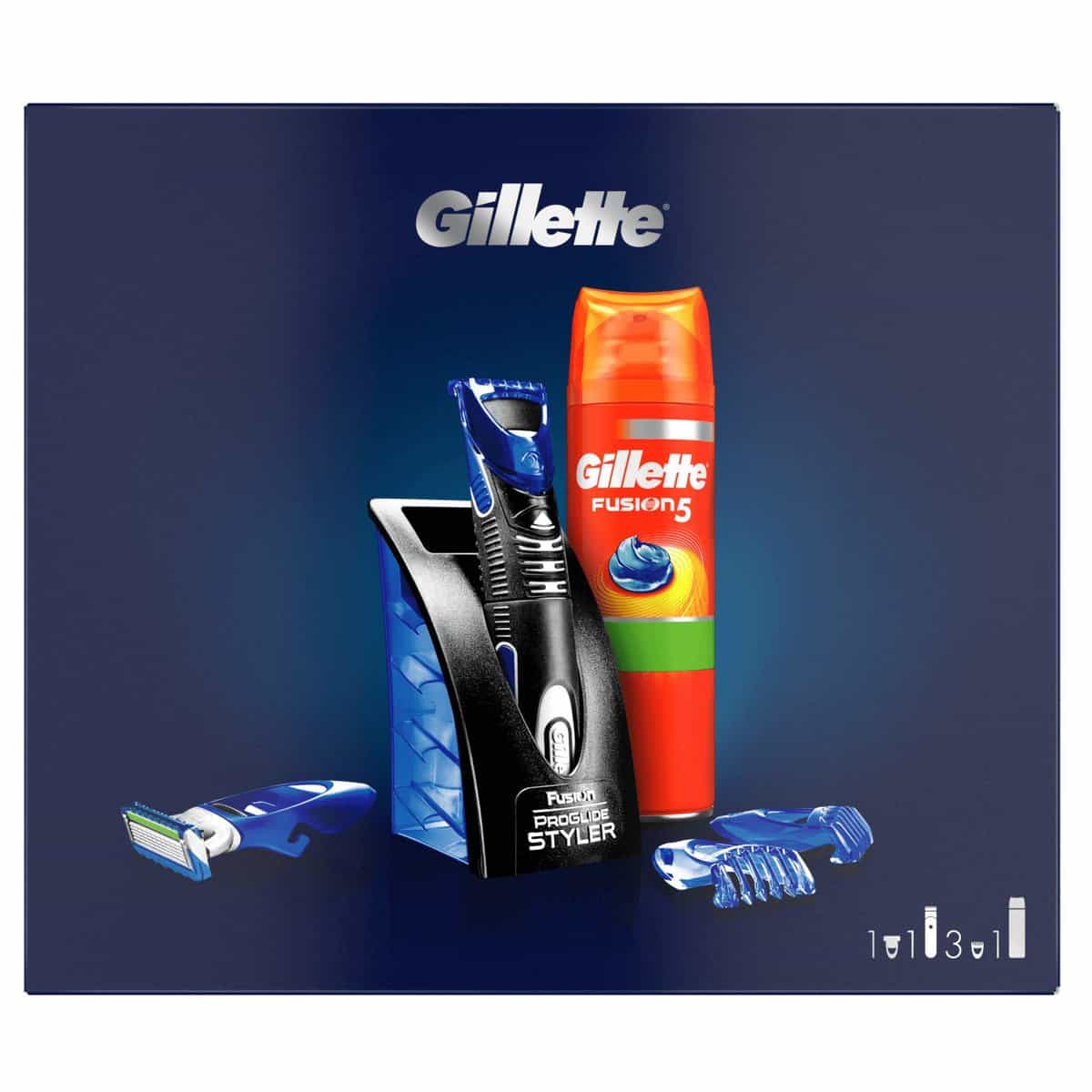 Gillette Coffret cadeau Styler tout usage pour homme + Gel à raser Gillette Fusion5 Ultra Sensitive 200 ml