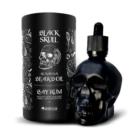 Huile à Barbe Skull Noir – Bay Rum – Édition Limitée – 60ml – Bio et Naturelle