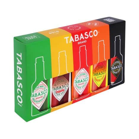 Ensemble cadeau TABASCO : 5 bouteilles de sauce piquante au piment dans un coffret (5*60ml) 100% naturel