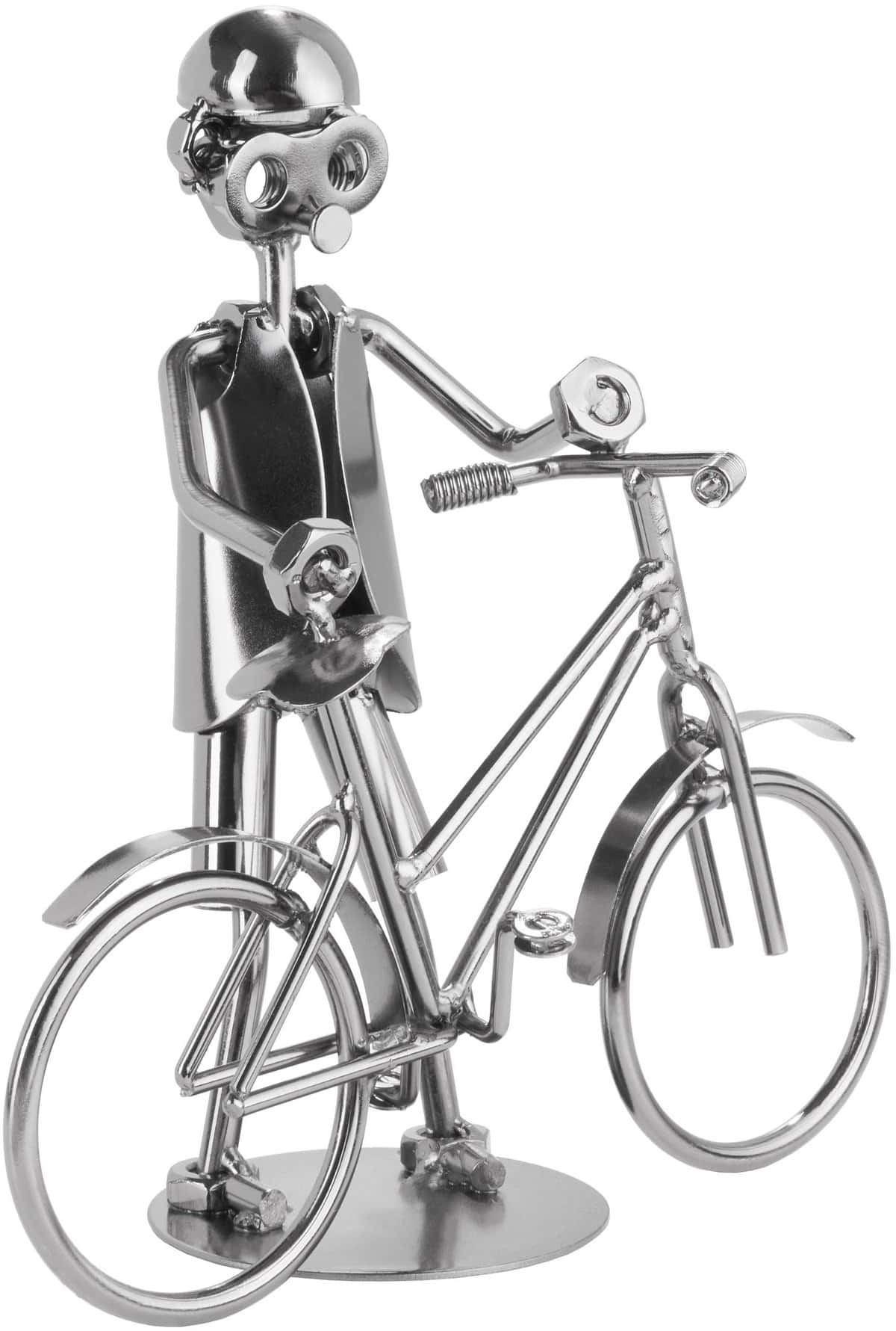 BRUBAKER Homme à Vis Bicyclette - Figure en Fer Fait Main Homme de Métal - Figure en Métal Idée Cadeau pour Cycliste et Vendeur de Vélos