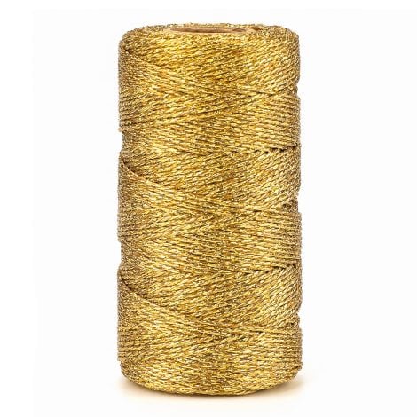 Fil d’or Métallique Cordon Ficelle Doré 1,5 mm x 100 mètres, idéal pour Noël, bijoux, cadeaux, loisirs créatifs. (Non élastique)