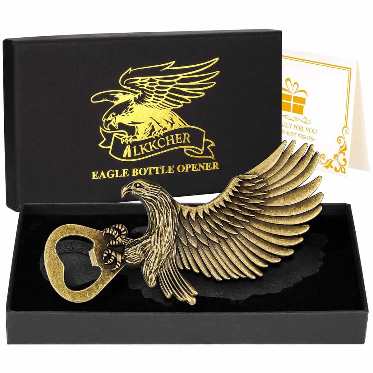 LKKCHER Décapsuleur de Bière de Aigle, Cadeau Homme, Cadeau de Fête des Pères, Cadeau Bière Personnalisé Homme Original, Cadeau Noel Cadeau Anniversaire Homme Lui Papa Petit Ami Mari Grand-Père