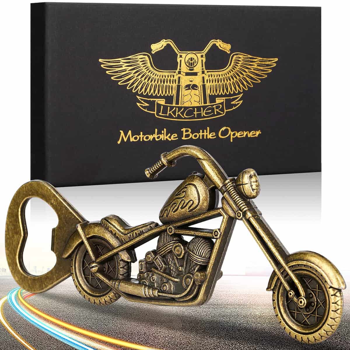 LKKCHER Décapsuleur de Moto Vintage, Cadeau Homme Unique, Cadeau de Fête des Pères Anniversaire, Cadeau d'anniversaire Homme, Cadeau de Bière, Cadeau de Noël pour Lui Papa Mari Grand-Père Petit Ami